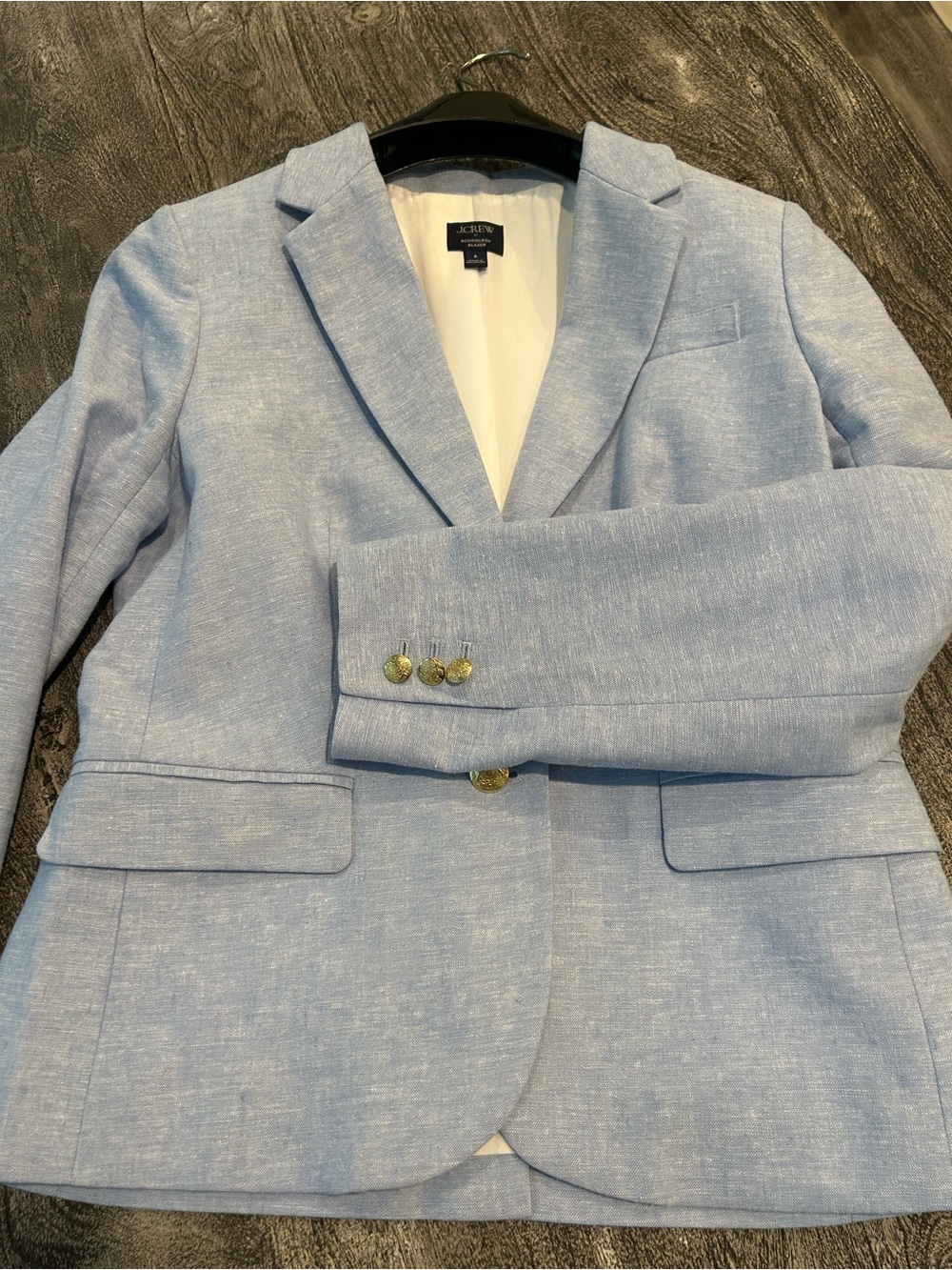 J. Crew Factory Light Blue Linen-Blend Blazer - Picture 10 of 11